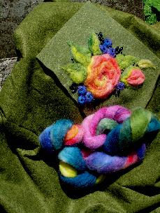 Ashford  roving  hand-dyed  wool  felting  needlefelting  felt  